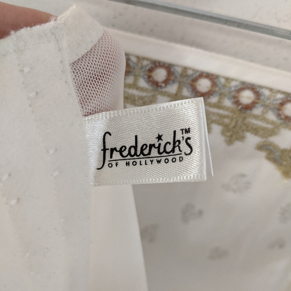 Fredrick's of Hollywood White/Gold Fantasycore/Fairycore Strapless Corset Top - Picture 9 of 12